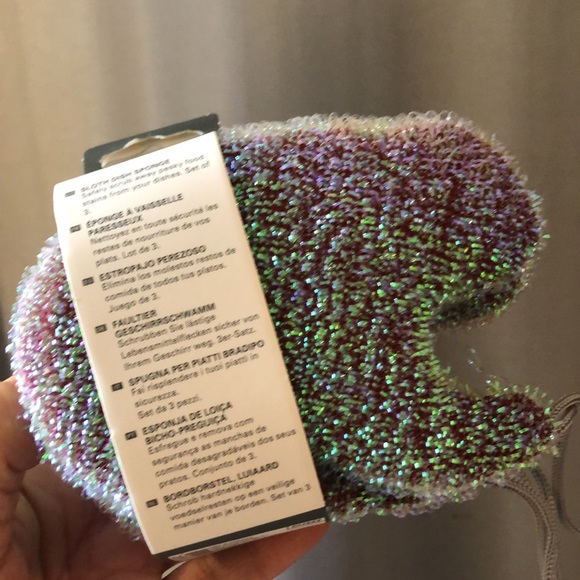 Adorable SLOTH Dishwashing Scratch Free Sponges Set of 3 Brand new in Packaging - Picture 8 of 10